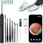 Ear Wax Removal Kit, Ear Camera 1920P HD Ear Wax Removal Tool, Ear Cleaner Otoscope with 6 LED Lights, 3mm Visual Ear Scope for iPhone iPad Android Smart Phone(Black)