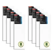 8x Jasart Academy 4x12" Thin Edge Cotton Stretched Painting Canvas 280GSM White
