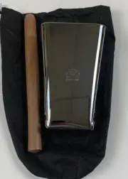 Hand Held Cowbell Chrome With Cowbell Pouch And Stick. Cencerro De Mano High P