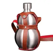 brooksnaji Stainless Steel Pumpkin Bottle - Travel Water Bottle, Travel Steel Pumpkin Bottle | 1500ml Water Bottle with Carrying Strap, Pumpkin Shaped Stainless Steel Drinking Bottle for Hiking
