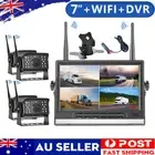 7" Digital Wireless Monitor DVR 4x Reverse Backup Camera Kit For Caravan Truck