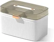 Peakloong 1 Piece Portable Storage Box Clear 2 Tiers Storage Box Big Capacity Emergency