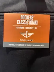 Dockers Men's D3 Classic Khaki Flat Front Pants 942680003 Black Metal