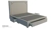 Allison custom upholstered bed with choice of storage base