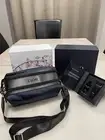 DIOR Navy & Black Mens Toiletry Bag Pouch Travel And Savage Perfume Gift Set