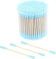 Healeved 200Pcs Double Tipped Cotton Swabs for Makeup Care Cleaning Multipurpose Applicator Colors for Wound Care Manicure Convenient Storage Box Included Color