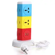 Alardor 250V Three Tiers Rotating Socket Intelligent Patch Panel USB Plug Board Power Strip 7757 US PLUG