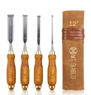 Woodworking Tools 4 Piece Chisel Set - Premium CV60 Steel Wood Chisel Sets wi...