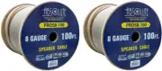 2 Absolute USA PROS8100 8 Gauge Speaker Wire100' 8 Gauge PRO PA DJ Car Home Mari
