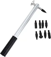 DINHEAROM 1Set Percussion Hammer Tool with Interchangeable Heads Lightweight Hand Tool for Automotive Bodywork High Hardness Skid Grip Compact Design