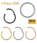 1pc G23 Titanium 20G Hinged Hoop Septum Nose Lip Tragus Segment Ring 6mm-10mm
