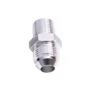 Aeroflow NPT To Straight Male Flare Adapter 1/8" To -3 Silver Finish