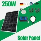 250W Solar Panel Kit Mono Cell 250 Watt With 30A 12V 24V PWM Regulator Dual USB