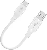 Aquelo QC35 Micro USB Fast Charging Charger Cable Cord Compatible with Bose QuietComfort35 II QC25 QC20 SoundLink II Over-Ear Wireless Headphones- 0.6FT & White