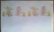 Dollhouse Wallpaper - Mini Springtime on light blue field