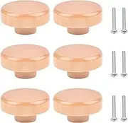 Drawer Knobs Wood, 6Pcs Round Cabinet Knobs and Handles, Small Wooden Drawer Pulls for Cabinet and Drawers, Boho Knobs for Dresser Drawers Home Furniture Decor