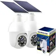Appreciarel Simulated Security Light - Solar-Powered Dummy Camera w/Auto Motion Detection, Weatherproof LED Street Light for Yard/Patio/Garage Anti-Theft Deterrent (Not Real Camera) (2Pcs)