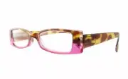 Calabria 4371 Bi-Color Reading Glasses&Match Cleaning Case Tortoise-Pink +1.25