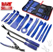 19PCS Trim Removal Tool Kit Car Panel Door Audio Pry Set Fastener Clip Pliers Ba