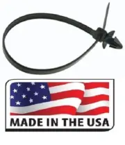 (300) 8" Push Mount Black Nylon Cable Wire Zip Ties (Arrow Head) 50 LBS Made USA
