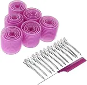 WRITWAA 1 Set Curling Iron Set Hair Curler Curlers for Short Hair Jumbo Hair Rollers Hair Roller Clips Bang Curler Roller Heatless Curlers Large Curlers Bangs Curler Purple Resin