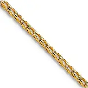 [JewelryWeb] 14ct Yellow Gold Polished Lobster Claw Closure Sparkle Cut Open Franco Chain Necklace Measures 1mm Wide Jewelry Gifts for Women - Length Options: 41 46 51 56 61