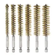 6Pcs Bore Brush Brass 9mm,11mm,13mm,16mm,17mm,19mm Dia Cleaning Bronze Wire