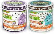 Nickelodeon Slime Pack of 2 - Lavender Boba Tea & Mint Chocolate Chip Slime Jars Super Stretch Scented Slime for Kids