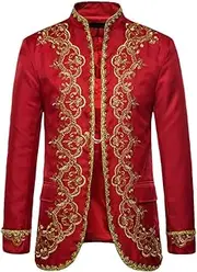 [Haitpant] Gold Embroidery Luxury Blazer Jacket Men Stylish Palace Costume Stage Prom Show Black Dress Blazer