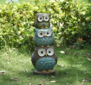 Stacking Owls Garden Statue Garden Decor Owl Feature Lawn Yard Display
