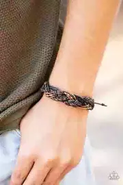 Paparazzi Bracelet- Badlands Wanderer- Brown Braids- Urban Pull String