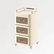 GUAWJRZDP Drawer Chest, Multi-Function Chest of Drawers, Movable Storage Cabinet, Drawers Organizer Storage with Glass Door, Plastic Drawer Chest for Living Room, Hallway(3-Tier)