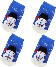 HOOTNEE 2 Pairs Baby Socks Toddler Socks Snowman Design Anti-Slip Thick Warm Christmas Socks