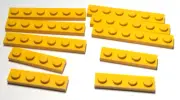 Lego - Lot of 10 - Yellow, Plate 1 x 6, 1 x 4