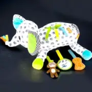 Large 17" Sassy Eli Elephant Baby Tummy Time Toy Plush Animal Develop Activity