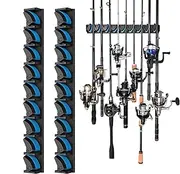 Fishing Rod Holders for Garage, 2X Wall Fishing Rod Organizer, Fishing Rod Holder Fishing Rod Organizer Horizontal Fishing Pole Holder for Holding 9 Rods Or Combos