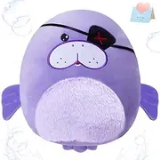12" Pirate Manatee Plush Stuffed Animals Original Plushie Soft Cute Sea Life Squishy for Boy Girl