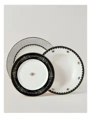 [Heritage] Honey Bee 12pc Dinner Set in Black/Gold