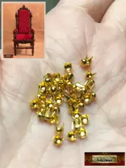 M01521-Gold-FS MOREZMORE 50 Studs 3mm Spikes Round Dome Tacks Miniature