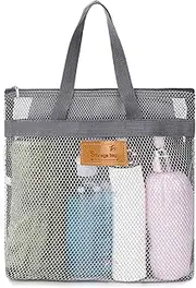 KALIONE Shower Caddy Bag Portable Mesh Hanging Shower Bag With Handle Bath Organizer Bag Toiletry Bath Bag Large Capacity Travel Shower Caddy Bag for Camp College Dorm Travel Beach