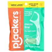 Plackers, Micro Line, Floss Picks, Fresh Mint, 75 Count