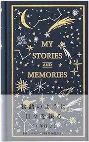 DESIGNPHIL Midori 12880006 Diary, 1 Page Per Day, Western Books, Star Pattern