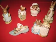 Lot of 6 Vintage Beatrix Potter England Figurines Beswick, Royal Albert