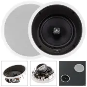 Pair 160W 2 Way 8" In Ceiling Wall Audio Speakers 8 ohms with Angled Drivers