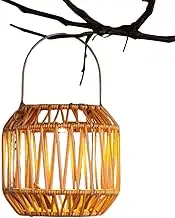 Wesleyyy Solar Lantern Outdoor - Rattan Woven Solar-Powered Lamp - Garden Decoration IP65 Waterproof Hangable Light for Balcony Poolside Home Camping Backyard Porch Yard Path