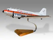 Douglas DC-3 C-47 Garuda Indonesian Airways Desk Wood Airplane Model Small 1/100