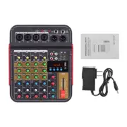 TM4 Digital 4-Channel Audio Mixer Mixing Console Built-in 48V Phantom Power with