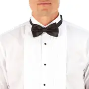 Adrienne Vitadinni Pleated Tuxedo shirt with Bowtie, White