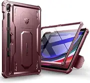 [Dexnor] for Samsung Galaxy Tab S9 Case, [Built in Screen Protector and Kickstand] Heavy Duty Military Grade Protection Shockproof Protective Cover for Samsung Tab S9 - Red