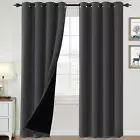 Smarcute 100% Blackout Curtains Thermal Insulated Blackout Curtains Heat and ...